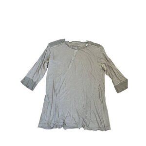 Allsaints Spitalfields Taupe Button-Up Henley Shirt S